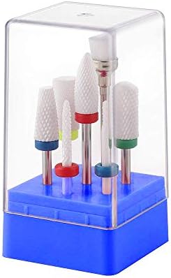Pinkiou Nail Drill Bit, Nail Art, Grinding Nail Head, Nail Polish Nail Drill Bit Set, Rotary File Grind, Ceramic Manicure, Nail Off, Silver (Set of 7)