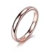 NaNa Chic Jewelry 3mm Tungsten Carbide Ring Domed Wedding Band Rose Gold Plated Comfort Fit