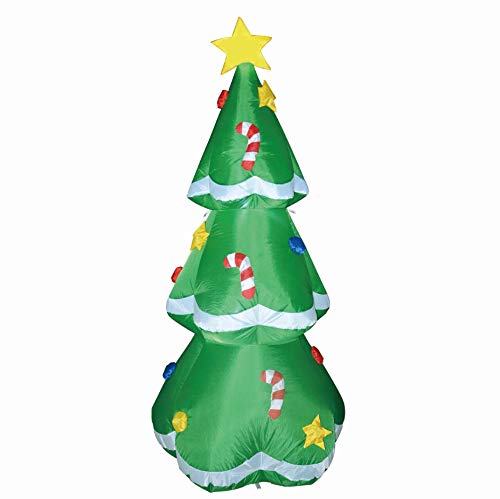 GOOCHI 5 Foot Christmas Inflatables Tree with Hat, Blow Up Tree with Branch Hands, Lighted for Home Outdoor Yard Lawn Decoration