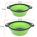 Enkousa Green Collapsible Colander 2 Sets, Kitchen Foldable Silicone Strainer, Environmentally Friendly Non-Toxic Easy to Clean, 2 Sizes Including 8 9.5-Inch