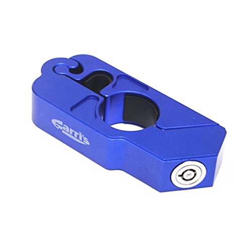 E-Bro Motorcycle Handlebar Grip Brake Lever Lock,Anti Theft Security Caps-Lock (Blue)