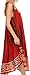 Sakkas 15009 - Alexis Embroidered Long Sleeveless Floral Caftan Dress / Cover Up - Red - OS