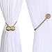 Shinywear 2 Pieces Classic Strong Magnetic Curtain Tiebacks Clips Home Office Decorative Drapes Holdbacks Holders European Style Solid Color Eco-friendly Durable Fiber Material (Golden coffee)