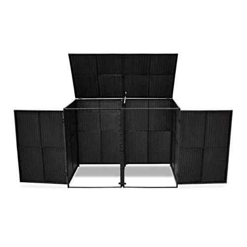 image for HEATAPPLY Waste Containment Accessory, Double Wheelie Bin Shed Poly Ra