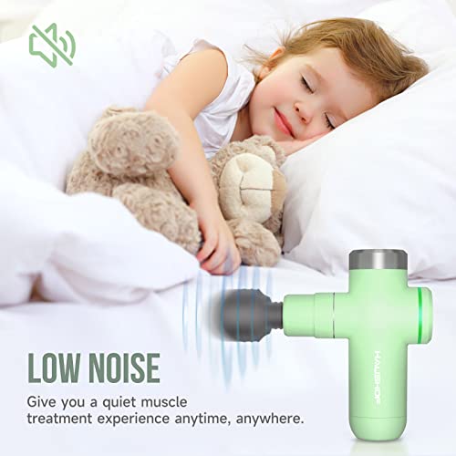 HAUSHOF Mini Massage Gun, Handheld Deep Tissue Percussion Muscle Massager Gun for Athletes, Ultra Small Portable Electric Therapy Gun for Back, Neck, Legs, Shoulder with Carry Bag, Gifts for Men Women