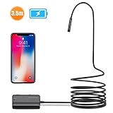 DEPSTECH 1200P Semi-rigid Wireless Endoscope, 2.0 MP HD WiFi Borescope Inspection Camera,16 inch Focal Distance & 2200mAh Battery Snake Camera for Android & IOS Smartphone Tablet - Black (11.5FT)