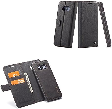 Galaxy S8 Plus Case,Esing Environmental Water-proof Paper Cases for Samsung Galaxy S8 Plus Flip Folio Cover with ID&amp;Credit Card Pockets 2 in 1 Detachable Slim Case (Black)