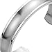COOLSTEELANDBEYOND 19CM Mens Womens Cuff Bracelet Stainless Steel Bangle Bracelet Grooved Polished and Satin