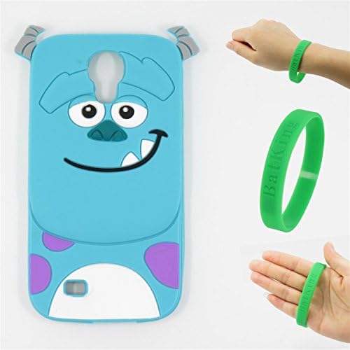 S4 Case,Galaxy S4 Case,Galaxy S4 Silicone Case,Bat King 3D Cute Cartoon Blue Monster Soft Silicon Gel Rubber Case Cover Skin for Samsung Galaxy S4 i9500(Monster)