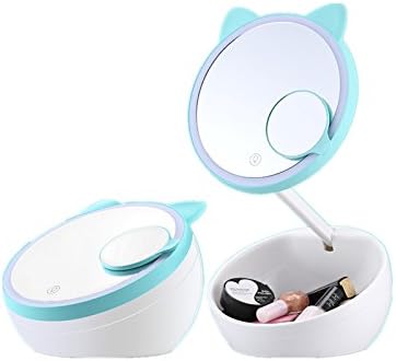Keeone Foldable Cartoon Desigh Fox USB Electric Desk LED Lighted Makeup Mirror 8.0 inch