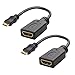 Cable Matters 2-Pack Mini HDMI to HDMI Adapter - 6 Inches, with 4K and HDR Support for Raspberry Pi Zero and More