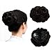 Beauty Angelbella Hair Buns Synthetic Natural Curly Chignon Hairpieces Updo Clip in/on Plastic Comb Elastic Bride Donut Wig For Women(Dark Brown)