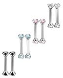 FUNRUN 8PCS 16G Stainless Steel Helix Earring Cubic Zirconia Barbell Ear Tragus Stud Earrings 8mm