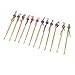 uxcell Bamboo Red Blue Doll Top Ear Earwax Curette Remover Spoon Earpick Tool 12 Pcs