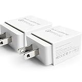 USB Wall Charger, [Quick Charge 3.0] 18W Fast Travel Chargers for iPhone 5/6/7/8 Plus 5V/2.1A and Power Adapter for Android Phones Samsung Galaxy HTC LG Sony (White - 2 Pack)