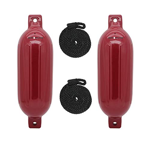 Extreme Max Standard 3006.7619 BoatTector Inflatable Fender Value 2-Pack-8.5" x 27", Cranberry