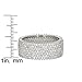Decadence Sterling Silver, Rose, Yellow, Black 7 Row Cubic Zirconia Pave Eternity Band Ring