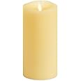 Luminara Realistic Artificial Moving Flame Pillar Candle - Moving Flame LED Battery Operated Lights - Unscented - Remote Ready - Remote Sold Separately - Ivory - 3" x 6.5"