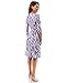 PattyBoutik Women Faux Wrap A Line Dress (Purple and White12 Large)