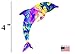 Rogue River Tactical Dolphin Jumping Sticker Bumper Car Decal Gift Colorful Groovy Psychedelic Tie Dye