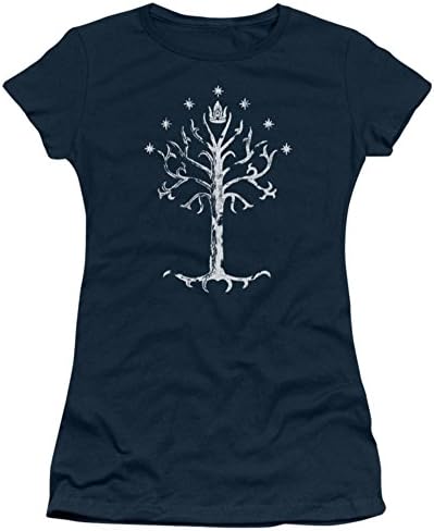 Tree of Gondor -- The Lord Of The Rings Crop Sleeve Fitted Juniors T-Shirt, Large