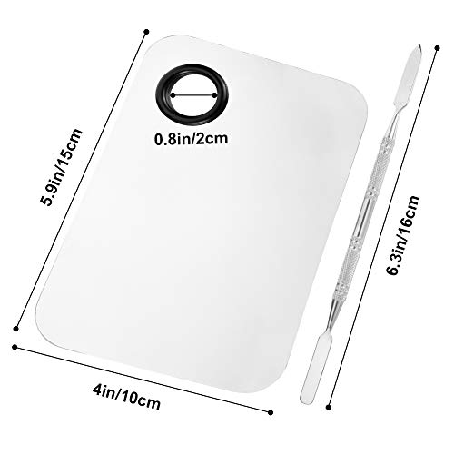 DaveandAthena 2 Pack Makeup Mixing Palette,Stainless Steel Makeup Palette and Spatula Pro Cosmetic Tool, 2 Types