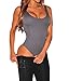 Shawhuwa Womens Sexy Low Neckline Scoop Back Bodysuit Clubwear Tops (Small, Grey 2)