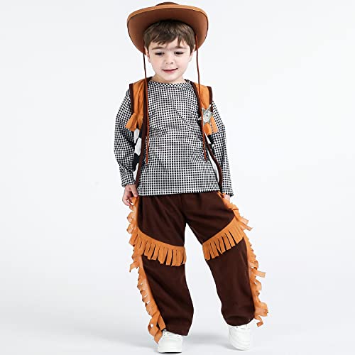 iPlay, iLearn Cowboy Costume for Boys, Toddler Western Outfit Set W
