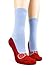Foot Traffic Women's Non-Skid Red Ruby Slippers/Blue Slipper Socks (Shoe Size 4-10)