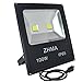 ZHMA 100W LED Flood Lights,2X50W Sufficient Wattage LED CHIP Floodlight With US 3-Plug,250W HPS Bulb Equivalent,Warm White, 3000K, Waterproof Security Lights