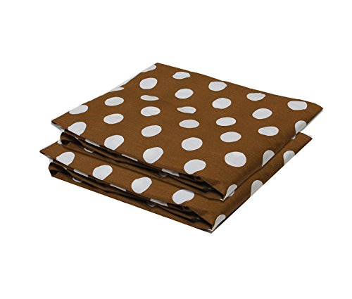 Bacati Crib Fitted Sheet, Chocolate/White Dots (Pack of 2)