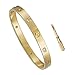 FHMZ(TM) Stainless Steel Silver/ Gold Plated Bangle Bracelet Silver Finish Cuff Bracelet