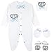 Lilax Baby Boy Jewels Crown Layette 4 Piece Gift Set 0-3 Months Blue