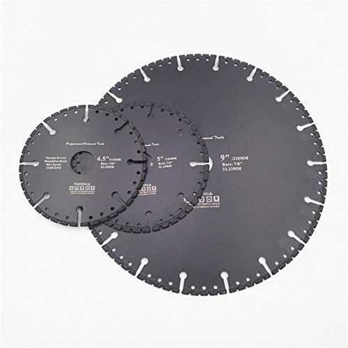 ZhengELE 3pcs / Set 4.5" 5" 9" Vacuum Gelötete Diamant-Trennscheiben Vielseitigkeits Rettung Sägeblatt for Gusseisen Stahl Stahlbeton