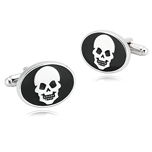 Amdxd Jewelry Stainless Steel Cufflinks For Men Oval Skull Silver