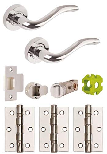 Jigtech JTB81000 Solar Door Pack-Privacy-Polished Chrome
