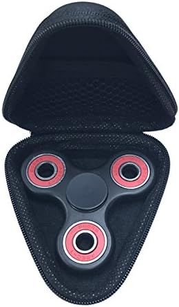 GuardEZ Tri-Spinner Fidget Toy Combo With Carrying Case, Premium Hybrid Ceramic Bearing (Black Red With Case)