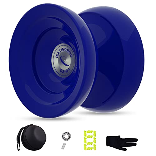 WATIEOBOO Yoyo Crystal Unresponsive Yoyo, Professional Yoyo for Kids Adults Intermediate Advanced, with Replacement Responsive Bearing, Responsive Yoyo for Kids Beginners (Dark Blue)