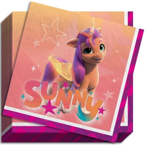 My Little Pony Beverage Paper Napkins (Pack of 16) - Fun & Vibrant Paper Napkin…