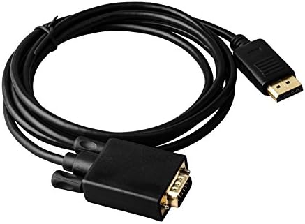 Jmday Gold Plated DP DisplayPort to VGA Male to Male Cable 6Feet / 1.8m - Black