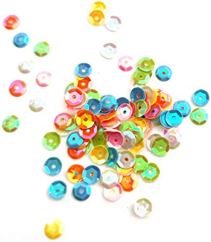 Colorful sequins in a cup, valued at $7.99, related to DIY projects.
