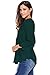 Happy Sailed Women Flare Sleeve Lace Splice Loose Trim Casual Blouse T-shirt Tops, Large Blue Green
