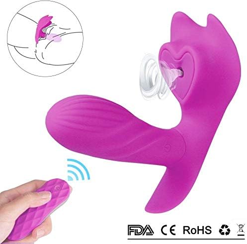 Wireless Wearable Butterfly V'iberating Famale Toy, 10 Speeds and 6 Strong Automatic SuckModes,Silent Soft Skin-Friendly, for Women Pleasure -T12