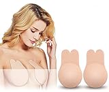 Women Lift Nipplecovers Adhesive Strapless Backless Bra Breast Nipple Covers Invisible Push up Bra Silicone Pasties (Brown, M)