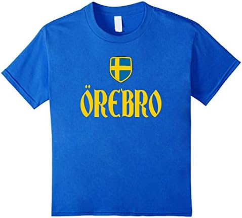 Kids OREBRO T-shirt Swedish Pride Sweden Flag Sverige Tee  10 Royal Blue