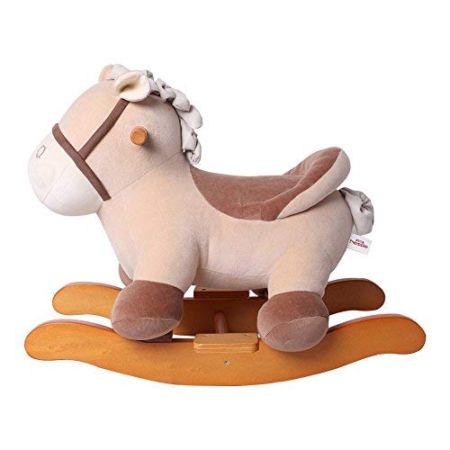 image for Hessie Modern Plush Rocking Horse with Soft Cute Stuffed Animal, Indoo
