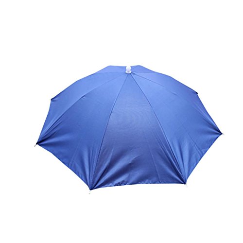 XILALU Multicolor Foldable Novelty Umbrella Sun Hat Outdoor Sun Rain Camping Fishing Cap Fancy Dress (Blue) - Thumbnail 2