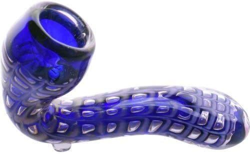 4.25" GLASS SHERLOCK PIPE WITH STAND BLUE DREAM DESIGN - BLUE