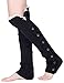 Dimore Plus Size Button Leg Warmers Boot Cuffs for Boots Knit Leg Warmers with Lace Crochet Black