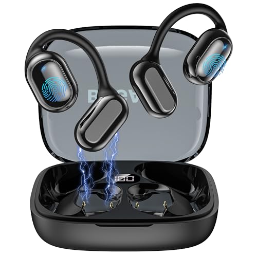 BUGANI Ecouteurs Bluetooth sans Fil Sport, Casque Bluetooth sans Fil 5.4, Écouteurs à Conduction Osseuse avec 40H HiFi Stéréo Basses Casque, Oreillette Bluetooth Sport IPX5 Étanche, Running/Gym